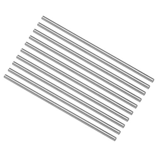 sourcing map 10Stk. Rundstahlstange 3mm HSS Drehmaschine Stangenmaterial Werkzeug 100mm lang für Wellen Zahnrad Bohrmaschine Drehen Miniaturachse Zylinderstift