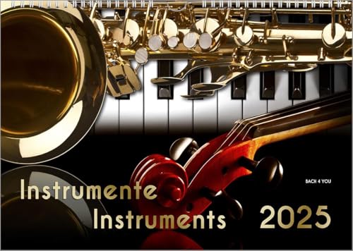 Musikinstrumente, ein Musik-Kalender 2025, DIN A4: Instrumente – Instruments