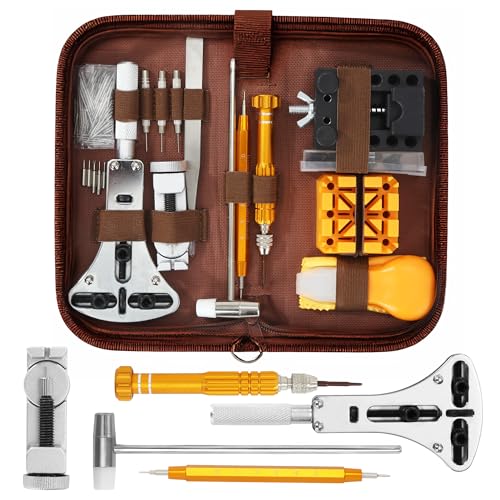 Uhrenwerkzeug, 149 teiliges Uhrmacherwerkzeug Set, Uhrenwerkzeugset Reparatur zur Batterie und Armband,Bandnadelentferner, Uhrenöffner,Stiftausdrücker, Schraubendreher und anderen Uhr Werkzeug Set