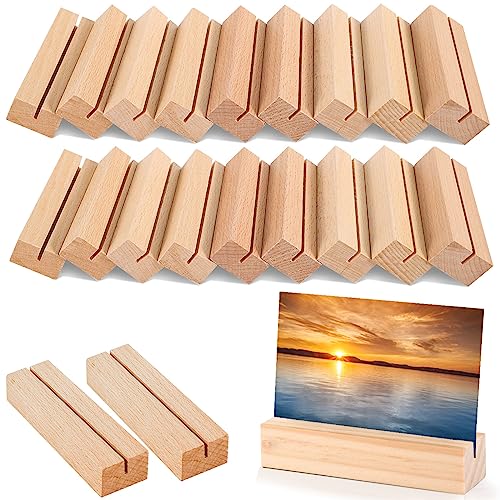 XREE 10 Stück Kartenhalter Holz, Stabil Tischkartenhalter Kartenhalter Menükartenhalter Postkartenhalter Fotohalter für Hochzeiten Partys Holzständer