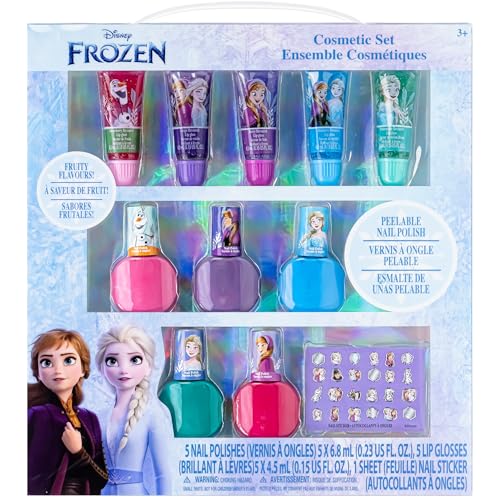 Disney Frozen Kinderschminke Set | Mädchen Make-up Set mit Lipgloss, Nagellack und mehr | Geburtstagsgeschenk für Kinder ab 3 Jahren von Townley Girl