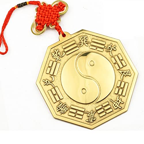 Feng Shui Bagua-Spiegel, Bagua-Spiegel, Klatsch und acht Figuren, traditioneller Feng Shui-Pfirsichholz-Konkavspiegel, Lucky Fortune Home Lucky Ornament, Auto-Dekoration (Größe: 8 cm) ( Size : 8cm )