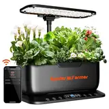 Spider Farmer SmartG12 Hydroponisches Anzuchtsystem, 12-Pods Indoor Garten mit 36W LED Pflanzenlampe Full-Spectrum, APP und WiFi gesteuert, 6L Wassertank, Pumpsystem, Automatischer Timer