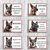 Schild Hund - Personalisierte Hundeschild mit eigener Wunschtext aus Kunststoff (Forex) - Achtung Hund Schild - Warnschild - Hundeschild personalisiert - Deutsche Schäferhund