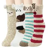 YSense Snug Kuschelsocken Damen Flauschige Winter Socken Frauen Haussocken Mädchen Süßes Geschenk Weihnachtssocken Geburtstagsgeschenk,MEHRWEG