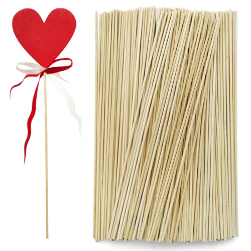 Brelet 200 Stück Zuckerwatte Stäbe,300mm×3mm Holzstäbchen zum Basteln Holzstab rund Rundholz Holzstab Holzstäbe zum Basteln für Holzarbeiten DIY Arts Craft Basteln Dekoration