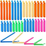 32 Stück Verschlussclips,Lebensmittel Clips Kunststoff 7/9/11/16 cm Verschlussklammern Plastik Mehrere Farben, Tütenclips Bunt Küche Wiederverwendbar Tütenclips für Verpackung Süßigkeiten Snacks