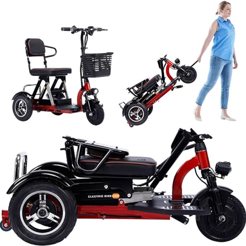 Mobilitätsroller für Erwachsene, faltbarer, leichter 3-Rad-Mobilitäts-Roller – bis zu 45 km Akkulaufzeit – bequemer Sitz – ideal für ältere Menschen und Behinderte