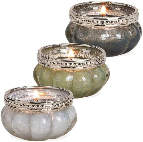 Tolle Windlichtgläser als Set 3 teilig, Teelichtset aus strukturierten Glas, Perlmutt Farbverläufe, 3 Verschiedene Glasdesigns im nostalgischen Stil, hoher Neidfaktor, für Zuhause oder als Geschenk