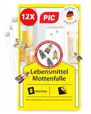 PIC Lebensmittelmotten Falle - 12 Lebensmittelmottenfallen - Mottenfalle mit Pheromon für ideale Wirkung - Mottenfalle Lebensmittel - Effektive Klebefallen zur Befallsermittlung von Lebensmittelmotten