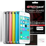 TECHGEAR [3 Stück Displayschutz für iPod Touch 7 2019 Touch 6 und Touch 5 (7. 6. 5. Gen) - Ultra Klare Schutzfolie für iPod Touch 7 6 und 5 - mit Reinigungstuch + Applikationskarte