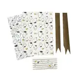 Grupo Erik Geschenkpapier Set Peanuts Snoopy Geschenkpapier Schleifen und Aufkleber Packpapier - 2 Geschenkpapierbögen 50 x 70 cm Geschenkpapier Weihnachten oder Geschenkpapier Geburtstag