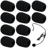 10 Stück Popschutz Mikrofon,Mikrofon Windschutz,Lavalier Windschutz,Mini-Mikrofon Headset Windschutzscheibe,für Klein Mikrofon,Lavalier-Kopfhörer,8×22×30mm (Schwarz)