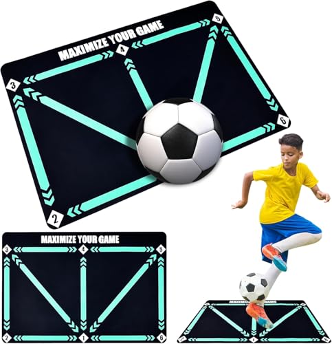 Fussball Matte Fussball Trainingszubehör, Fußballmatte Fussball Teppich, Fussball Trainingsmatte, Kinder Fußball Training Decke für Indoor Ourdoor Training, Dribble Silent Sports Zubehör