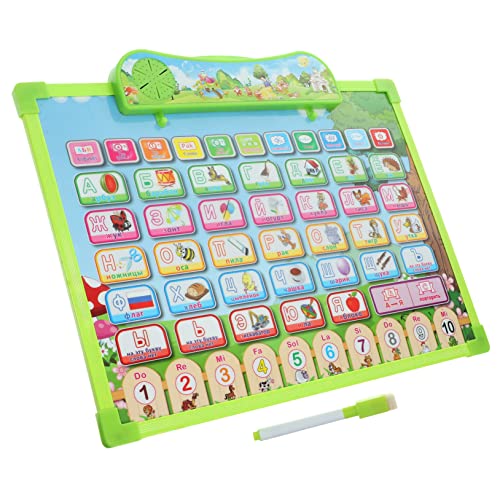 ERINGOGO Russisches Alphabet Lernposter Für Kleinkinder Interaktive Wandtafel Mit Lauten Und Alphabet Sprachdiagramm Für Frühen Russischunterricht