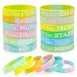 NHYDZSZ 12 Stile Motivationsarmbänder auf Deutsch mit Inspirierenden Sprüchen Silikon Armbänder, Inspirierende Silikon Armbänder, Powerarmbänder Set für Teens Damen Herren