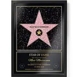 Goods & Gadgets GmbH Persönlicher Hollywood Stern Walk of Fame Stil - Star of Fame Urkunde mit Name und Holzrahmen Personalisiert mit Namen und Datum Wanddeko mit Bilderrahmen (DIN A3-30 x 42 cm)