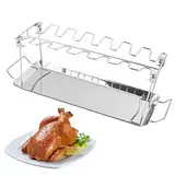 PIQIUQIU Hähnchenschenkel Halter, Edelstahl Chicken Rack Hähnchenkeulenhalter für 14 Hähnchen-Keulen Grill Spülmaschinenfest, Nicht haftend, langlebig