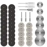 Flintronic Schneidräder, 43Pcs Sägeblatt, Kreissägeblatt , Trennscheiben Set für Dremel Zubehoer für Holz, Plastik, Aluminium und Dünnen Blech Multitool Werkzeug Repair Tool Kit, Rotationswerkzeuge