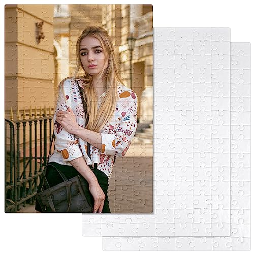 Thinp 3 Stück Sublimation Puzzles Leeres Puzzle Wärmeübertragung Puzzleteile Sublimationsübertragung Wärmepresse Weiß Puzzle Sublimation Rohlinge, für Individuell DIYHandwerk Puzzle