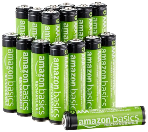 Amazon Basics AAA Alkalisch Batterien, 800 mAh, wiederaufladbar, 16 Stück