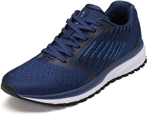 WHITIN Unisex Laufschuhe Herren Damen Hallenschuhe Turnschuhe Sneakers Männer Sportschuhe Straßenlaufschuhe Atmungsaktiv Joggingschuhe Fitness Schuhe Blau Größe 43