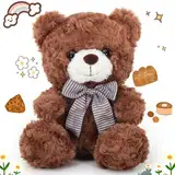 Teddybär, Teddybär Klein Kuscheltier für Kinder, Süßes Plüschtier Spielzeug für Jungen und Mädchen, Beste Braun Teddy Bear für Babyparty Deko, Geschenke für Geburtstag, Weihnachten, Valentinstag