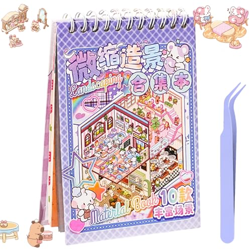 HTTDSLF 3D Sticker Scene, DIY 3D House Stickers, 3D-Hausaufkleber, Sticker Therapy mit Pinzette, Haus Aufkleber Machen Sie Ihren Eigenen, Relief Stress für Erwachsene und Kinder, mit Pinzette