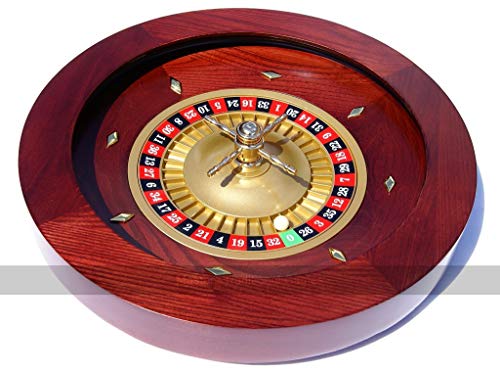 Large Mahogany Roulette Wheel - 18-inch - Single 0 - Precision Bearing Mechanism - 2 balls included - Casino Roulette Wheel - Great for home or professional use - Home casino game