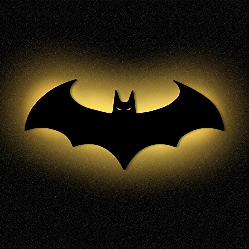 DIY Wandlampe Fledermaus Batman I Nachtlicht Deko Licht Wohnzimmer Kinderzimmer Kinder I MDF Holz Batteriebetrieb