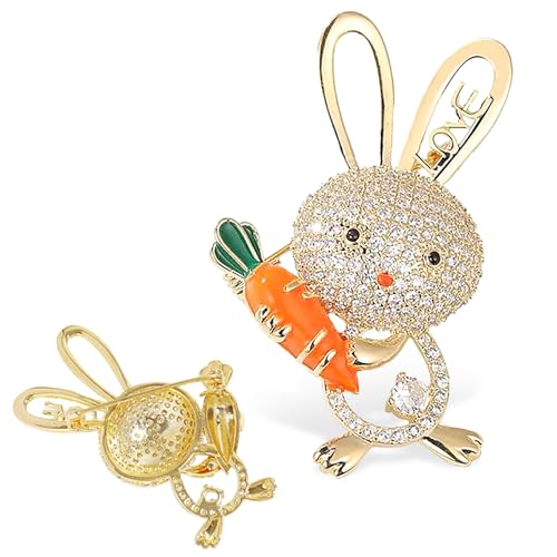 Hasen Brosche, Anstecknadel, Broschen für Frauen, Schöne Hasen-brosche, Strass Kaninchen Brosche für Damen, Abzeichen, Zubehör, Party-corsage, Ostergeschenke für Mädchen, Neujahrsgeschenke (A)