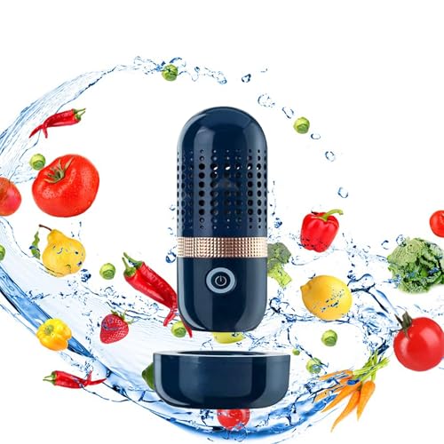 Sonhomay Obst- und Gemüsewaschmaschine Portable USB Wiederaufladbare Obstreinigungsmaschine für Obst, Gemüse und Fleisch
