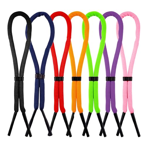 Puedno 7 Stück Brillenband Schwimmfähig, Elastic Brillenbänder 34cm, Anti-Verlust Sonnen Brillenhalter für Wassersport Bootfahren Kajakfahren Surfen