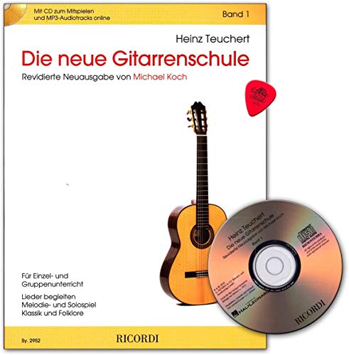 Die neue Gitarrenschule Band 1 von Heinz Teuchert - Revidierte Neuausgabe von Michael Koch - mit Onlline Audio, Dunlop Plek - SY2952 9790204229529