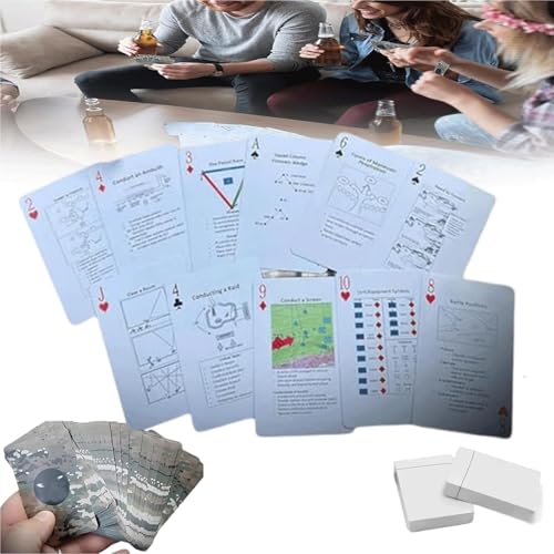 Taktische Wissensspielkarten, Kartenspiele, Wissenskarten, 52-Karten-Deck mit wichtigen Taktiken und Strategien, Trainingshilfe for Outdoor-Enthusiasten und Kriegskämpfer, Spiel zur Entwicklung taktis