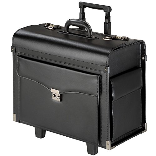 tectake® Pilotenkoffer Aktenkoffer Businesskoffer Reisekoffer Trolley mit Rollen schwarz