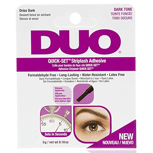 ARDELL DUO Wimpernkleber Schwarz mit Schnelltrocken-Formel | Das Original für falsche Wimpern zum Kleben mit extra starkem Halt für Wimpernverlängerung | Mit Silikon Applikator Dark, wasserfest, 5gr.