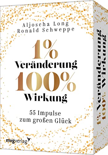 1 % Veränderung, 100 % Wirkung: 55 Impulse zum großen Glück. Mit kleinen Schritten große Ziele erreichen. Das Kartendeck für mehr Erfolg und Zufriedenheit in Beruf und Privatleben