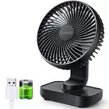 OCOOPA USB Ventilator Ultra Leise - 4000mAh Tischventilator, 4 Geschwindigkeiten, Mini Ventilator für den Schreibtisch, Zuhause und Büro, Schwarz