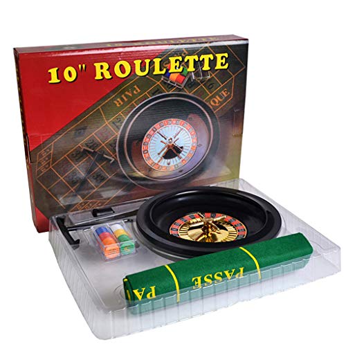 WOWOWO 10 Zoll Roulette Spiel Set mit Tischdecke Poker Chips für Bar Party Borad Spiel