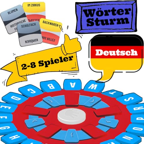 BLOOOK Thinking Words Spiel Deutsch,Wörter Sturm Spiel,Brettspiele,Wörterspiel Erwachsene Kinder,Gesellschaftsspiele,Spiel des Jahres,Familienspiel 2-8 Personen,Tabletop Spiele