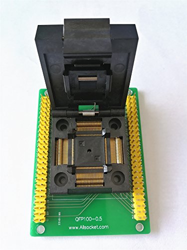 ALLSOCKET QFP100-0.5 QFP100 TQFP100 QFP100 to DIP100 Programming Adapter OTQ-100-0.5-09 0.5mm Pitch 14X14mm IC Dimension Clamshell Adapter Soldering Version(QFP100-0.5-ACL)