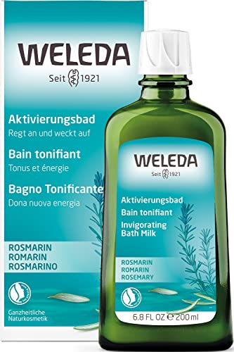 WELEDA Bio Rosmarin Aktivierungsbad, Naturkosmetik Bio Bade Essenz gegen Müdigkeit und zur Durchwärmung und Aufmunterung des Körpers, Badezusatz mit angenehmem Duft (1 x 200 ml)