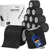 Selbstklebender Verband [12x Bandagen 5cm x 4,5m] elastischer Verband selbstklebend für Menschen, Pferde & Hunde - Premium Haftbandage selbstklebend - Wasserfeste Fixierbinde Selbsthaftende Bandage