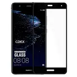 doupi FullCover Panzerfolie für Huawei P10 Lite, Preimium 9H Hartglas HD Displayschutz Anti Kratzer Glas Schutzfolie, schwarz