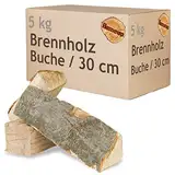 Brennholz Kaminholz Holz 5-500 kg Für Ofen und Kamin Kaminofen Feuerschale Grill Buche Feuerholz Buchenholz Holzscheite Wood 30 cm flameup, Menge:5 kg