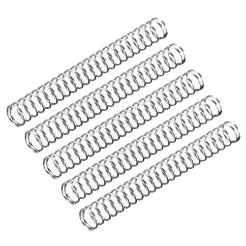 sourcing map 5 Stück Druckfeder 0.02" Drahtdurchmesser 0.20" Außendurchm. 1.78" Freie Länge Federstahlspule Verlängerte
