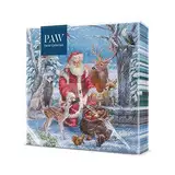 PAW - Servietten 3-lagig (33 x 33 cm) I 20 Stück I Papierservietten Bunt Perfekt für den Weihnachtstisch I Servietten - Weihnachten, Winter, Schnee, Weihnachtsmann I Santa’s Gifts