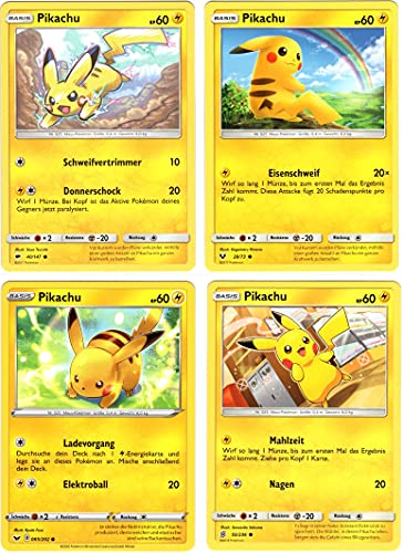 Pikachu x sortierte Pikachu-Pokémon-Karten, deutsche Originalkarten