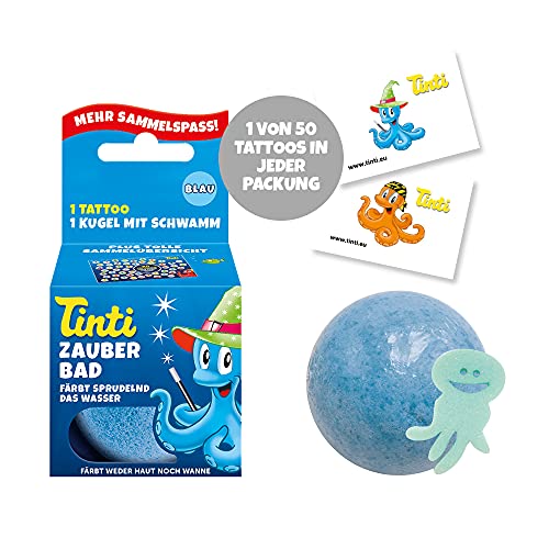 Tinti Zauberbad Blau - Sprudelnde Badekugel mit Überraschung, 1er Pack(1 x 40 g)